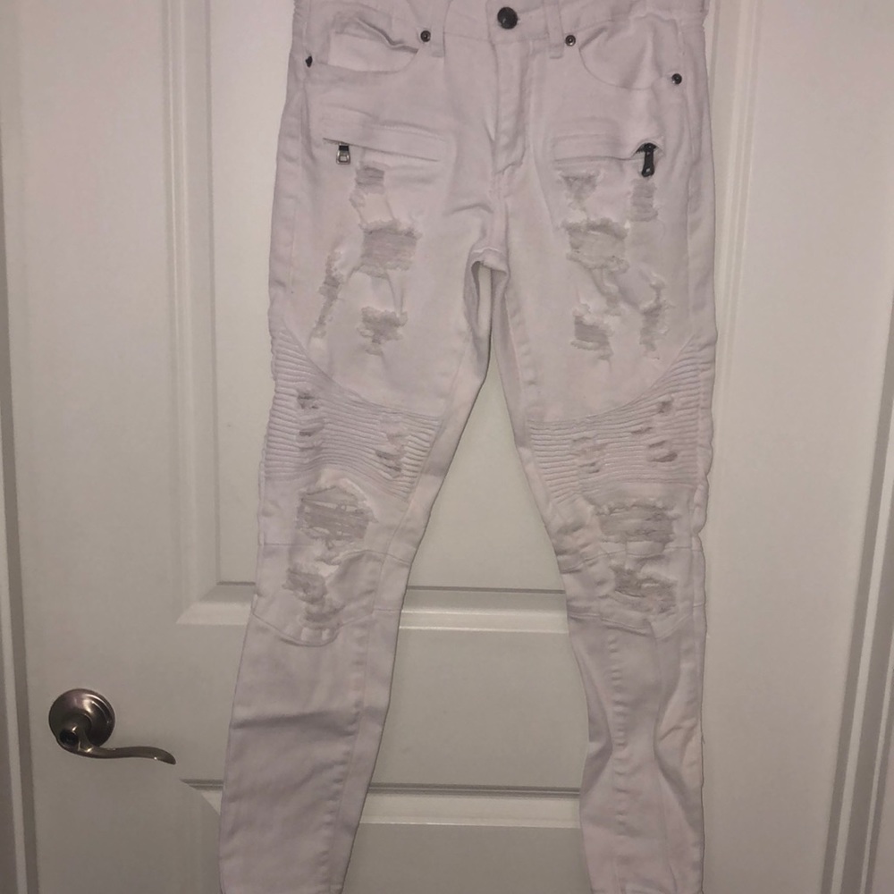 Men’s rue 21 white distressed denim